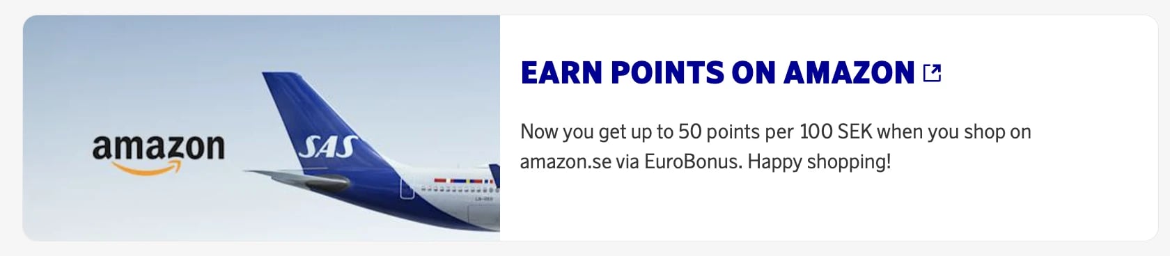 Earn EuroBonus points on Amazon Sweden
