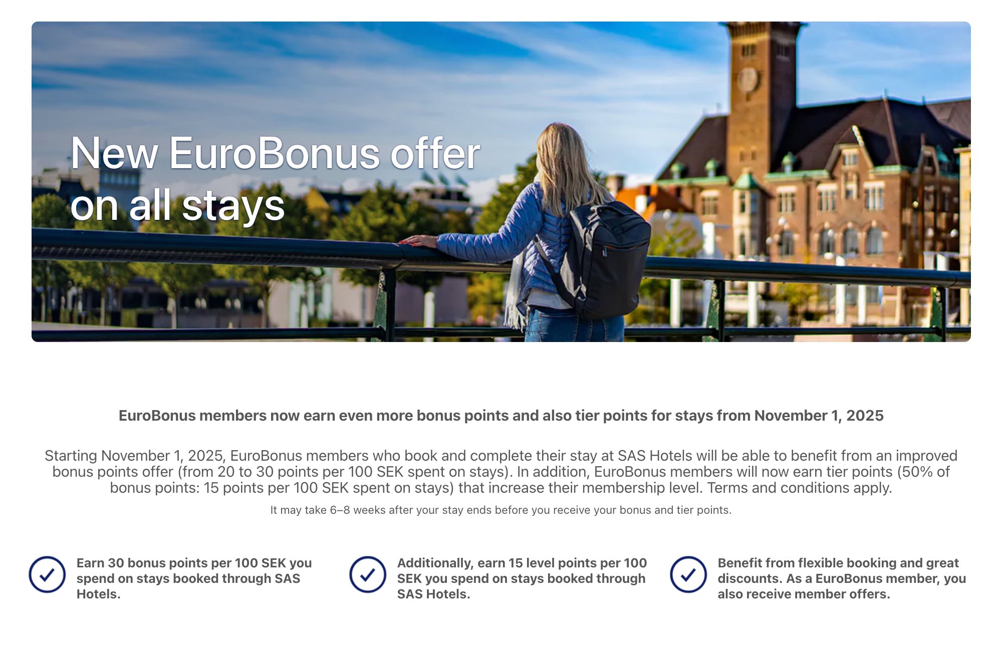 Woman on a bridge representing the new hotel points earning structure.