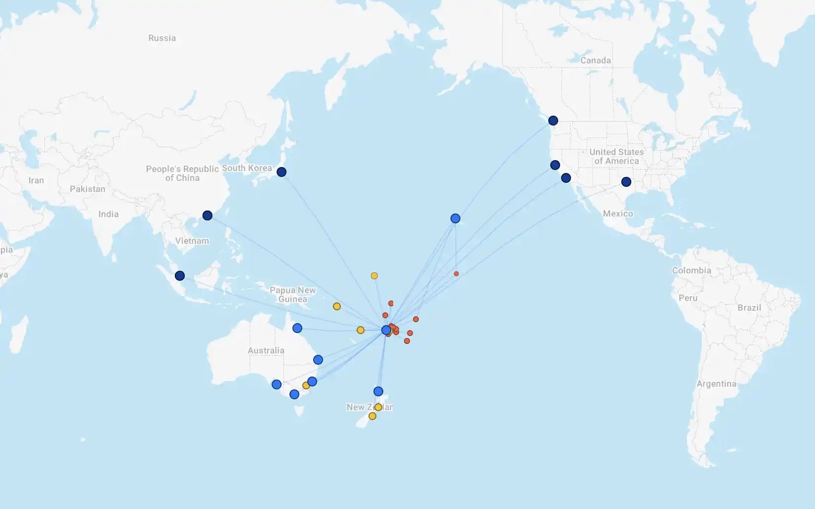 Fiji Airways Network 2025.