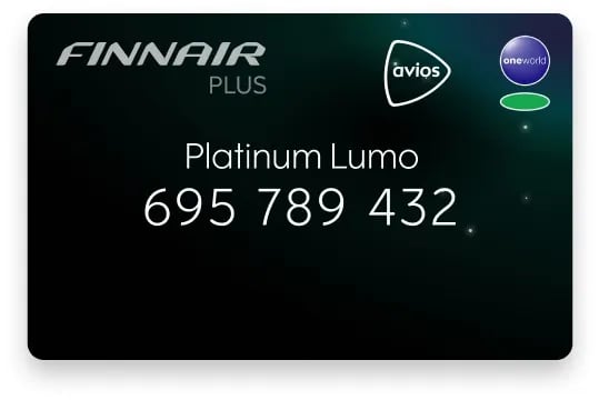 Finnair Plus Platinum Lumo membership card