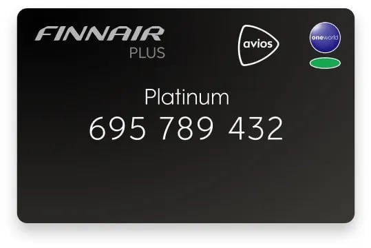 Finnair Plus Platinum membership card
