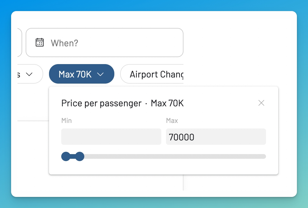 Use the Max Price filter to set an Avios budget for your search.