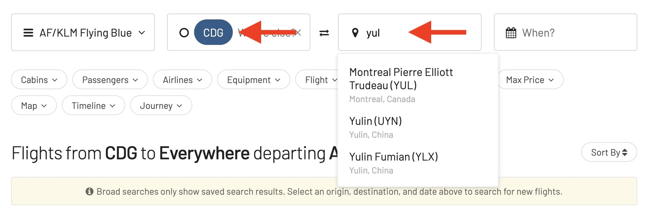 Select the origin and destination city in AwardFares.