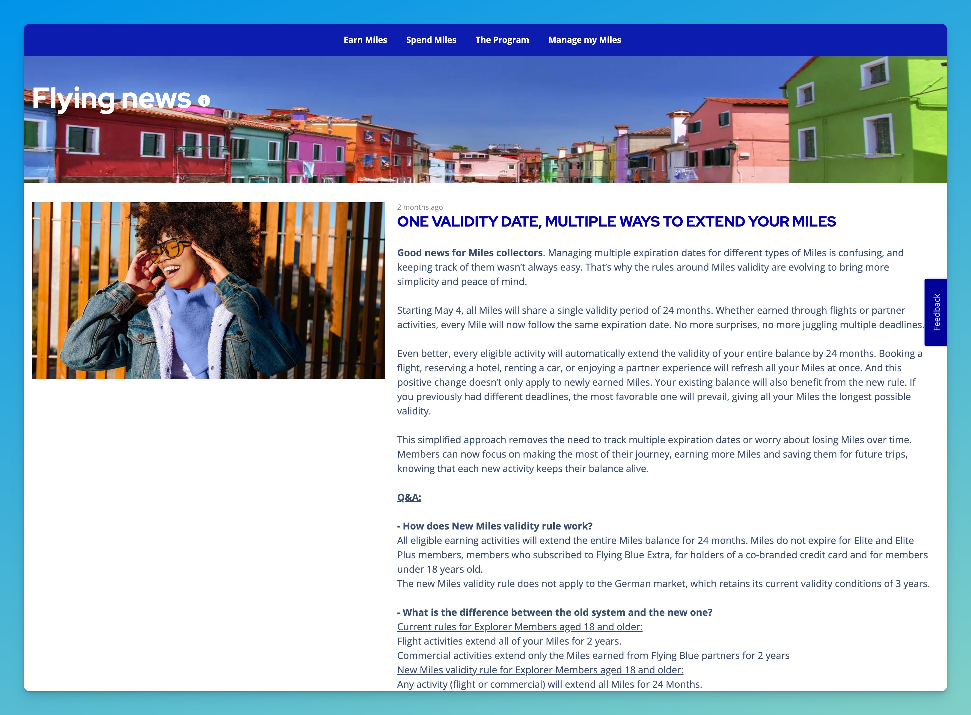 Flying Blue official announcement of simplified miles expiration policy starting May 4, 2026