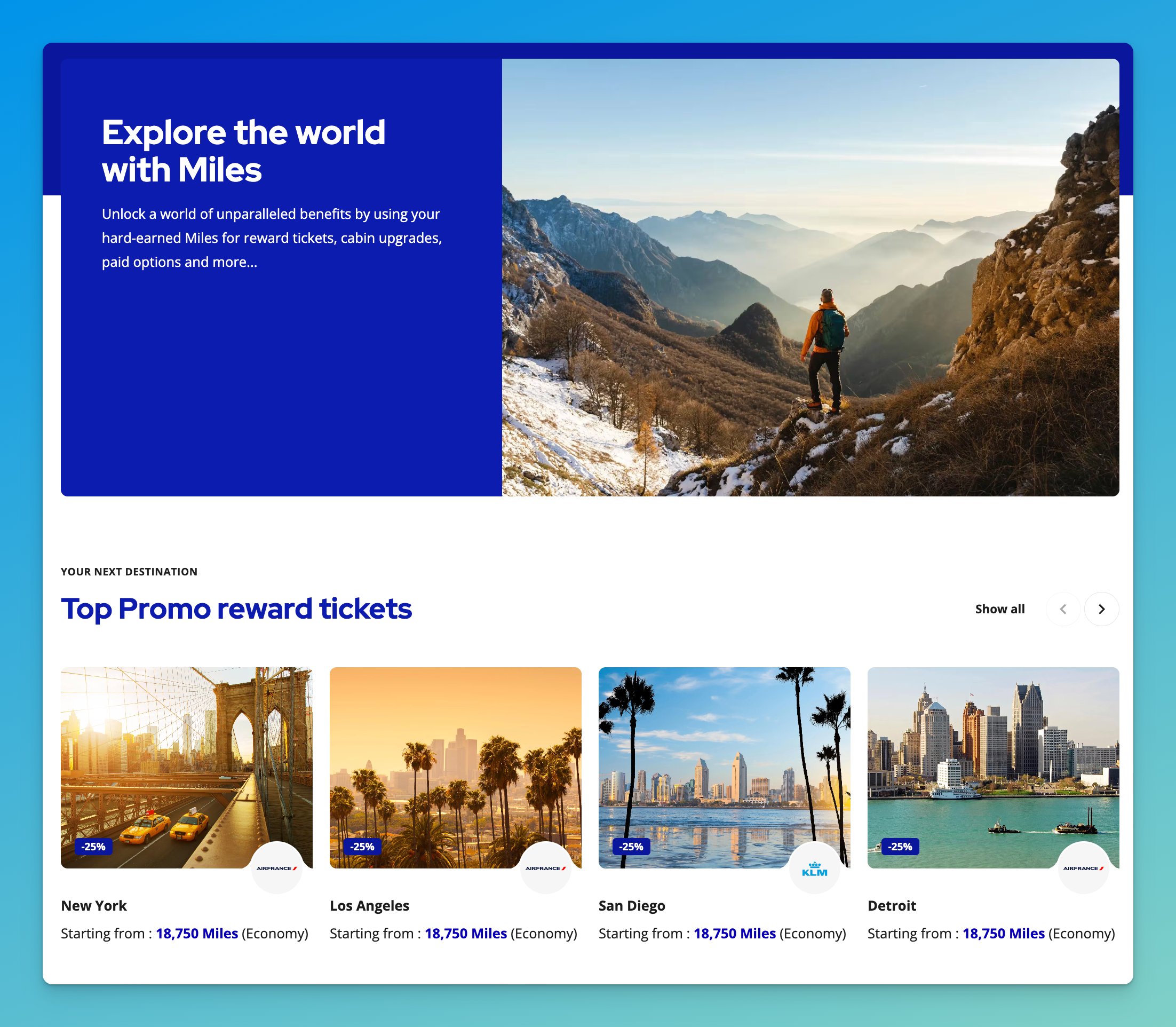 Finding Flying Blue Promo Rewards on AwardFares with real-time availability