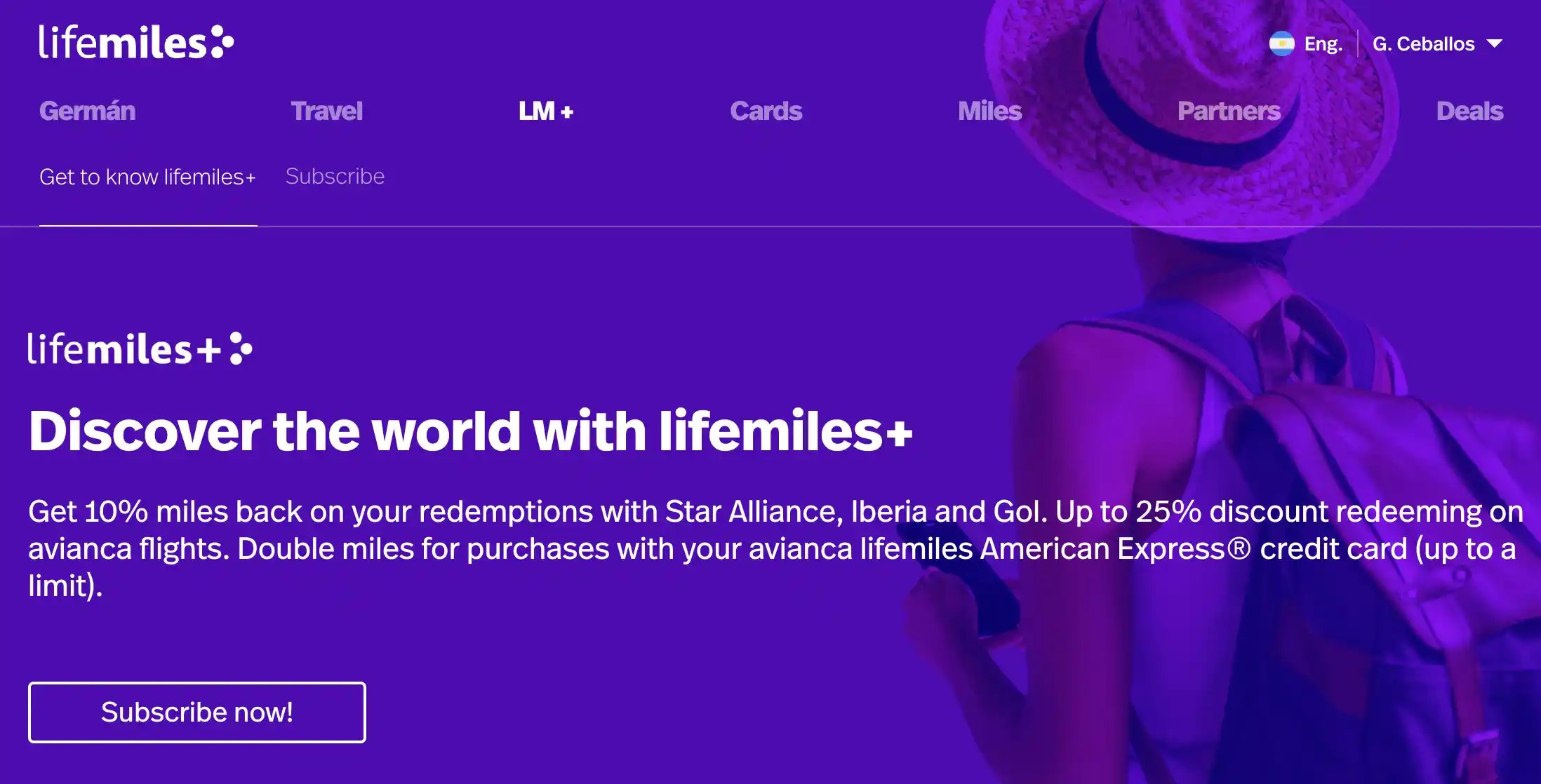 Lifemiles+ es el programa de suscripción de Avianca Lifemiles. Una de las pocas aerolíneas que ofrece suscripciones mensuales.