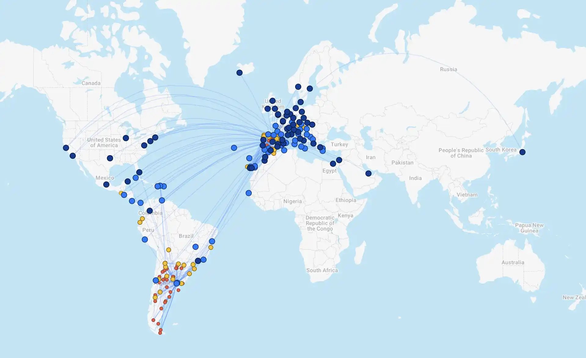 Iberia and Aerolineas Argentinas Network Combined (2025)