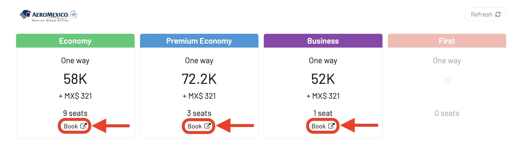 Book Aeromexico Rewards award flights from AwardFares.