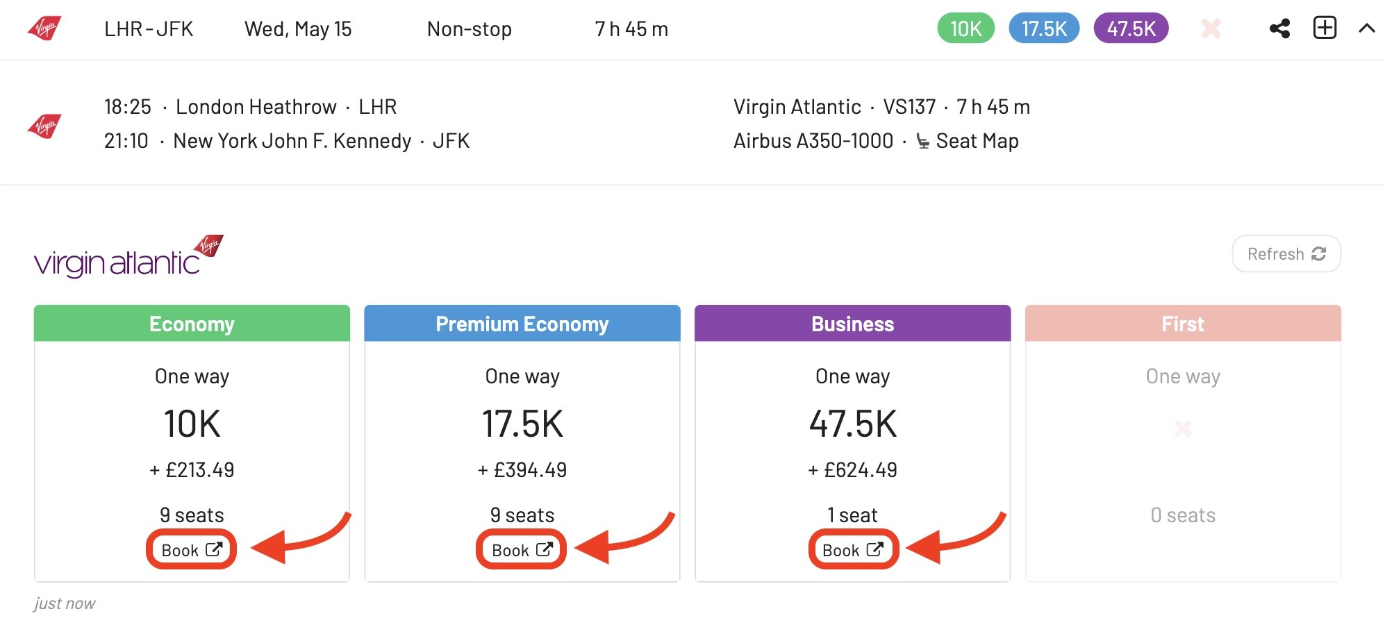 Book Flying Club award flights from AwardFares.