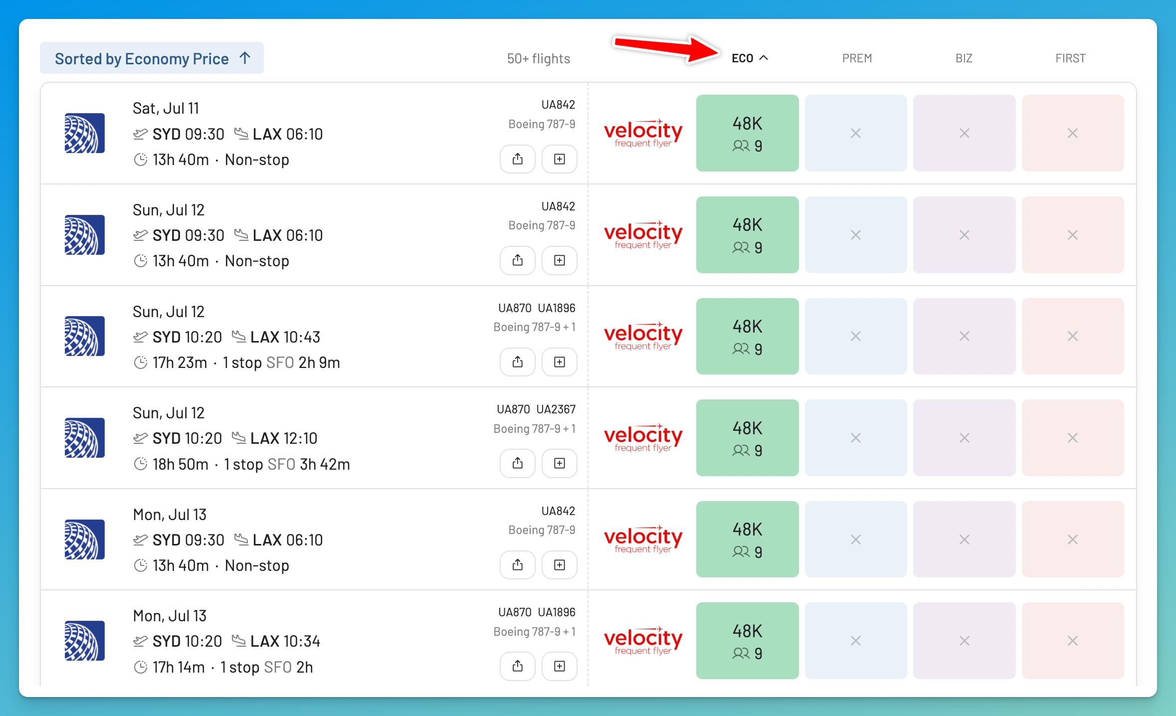 Find the cheapest Virgin Australia awards in Economy Class with AwardFares.