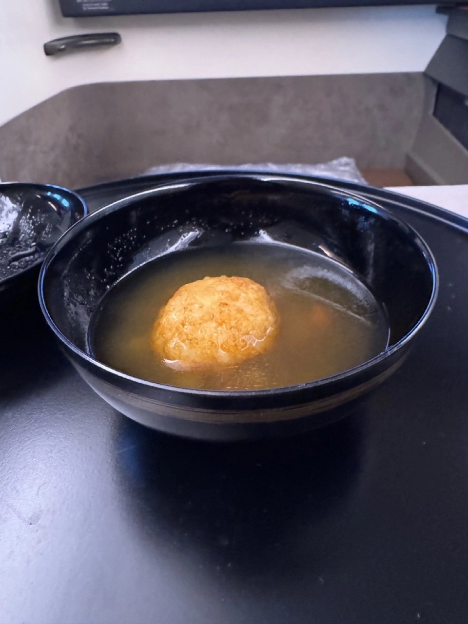 Owan course: Clear soup with fried shrimp cake