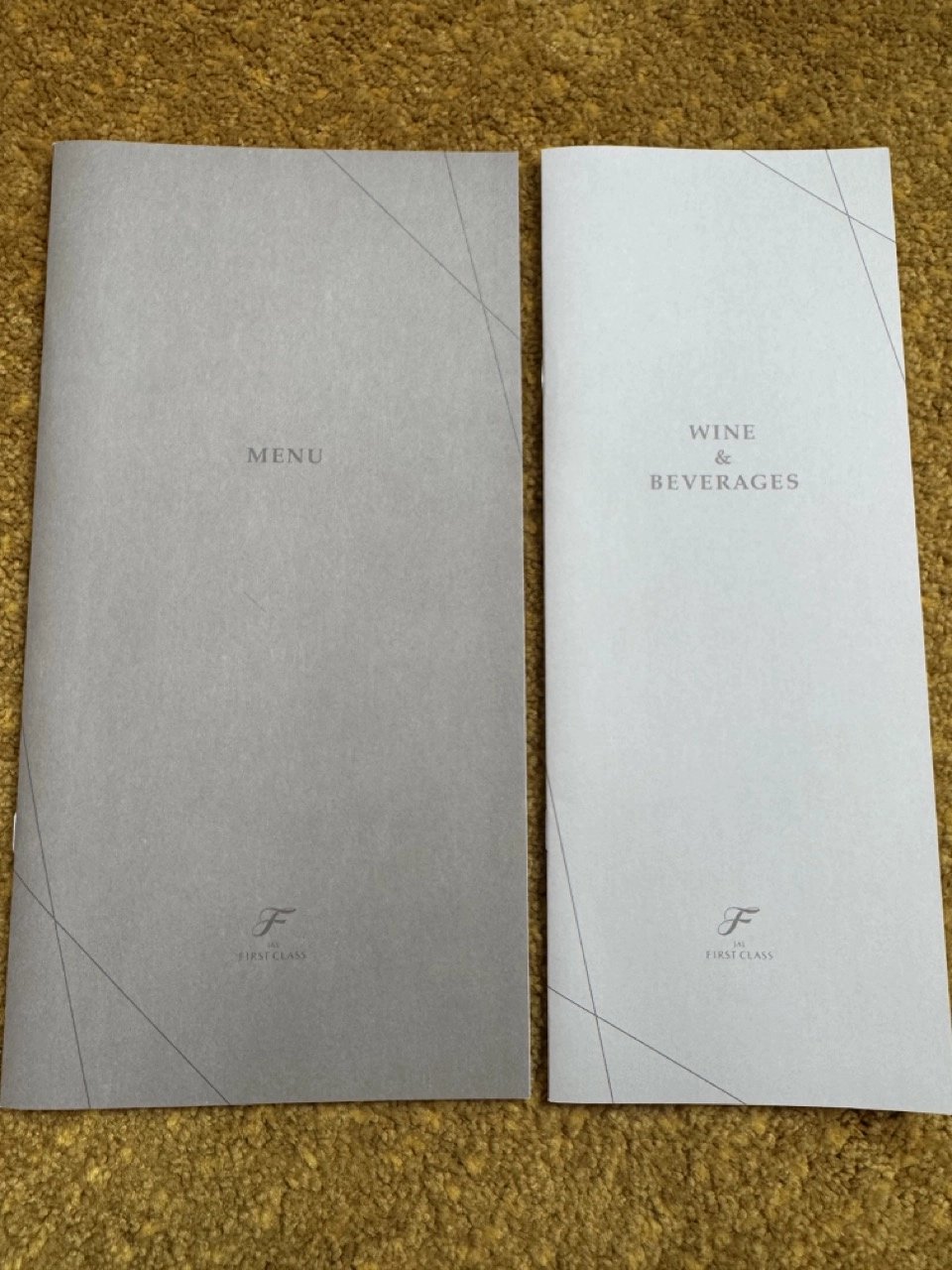 Inside the JAL First Class menu