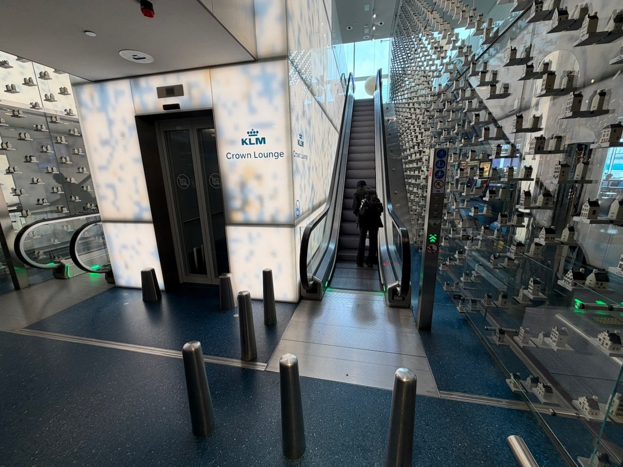 Amsterdam KLM crown lounge entrance on the KLM Amsterdam to Buenos Aires review.