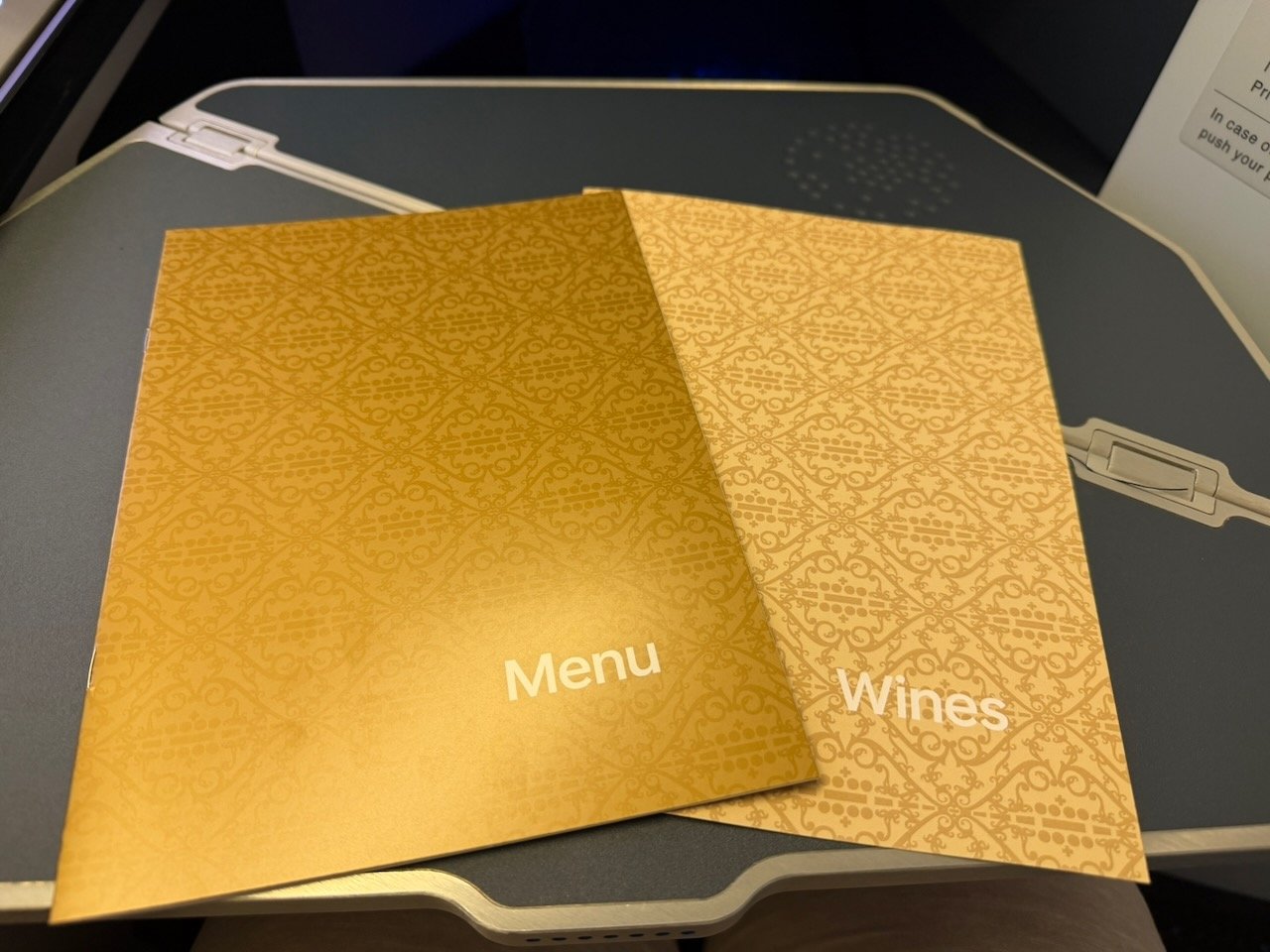 KLM AMS EZE menu and wine list on the KLM Amsterdam to Buenos Aires review.