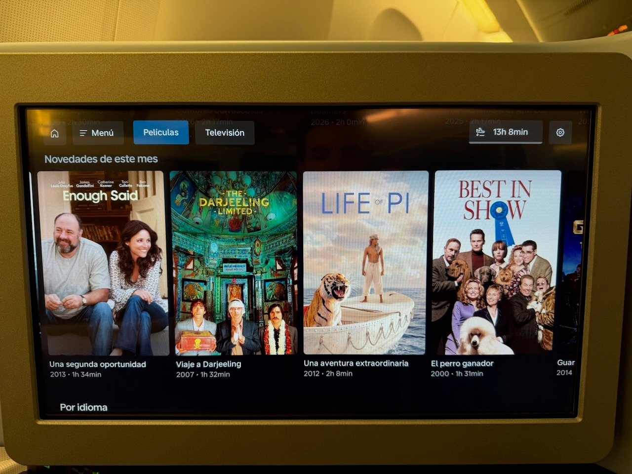 KLM AMS EZE IFE popular movies on the KLM Amsterdam to Buenos Aires review.