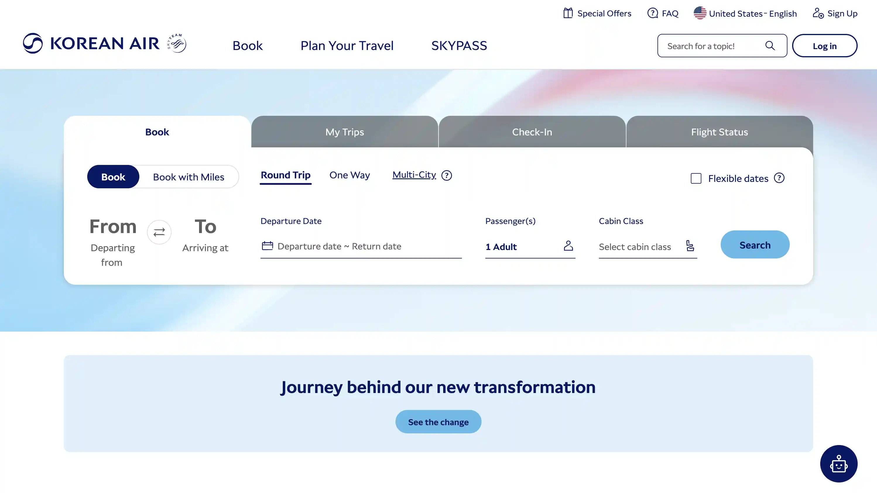 Sitio web de Korean Air con la nueva imagen de 2025
