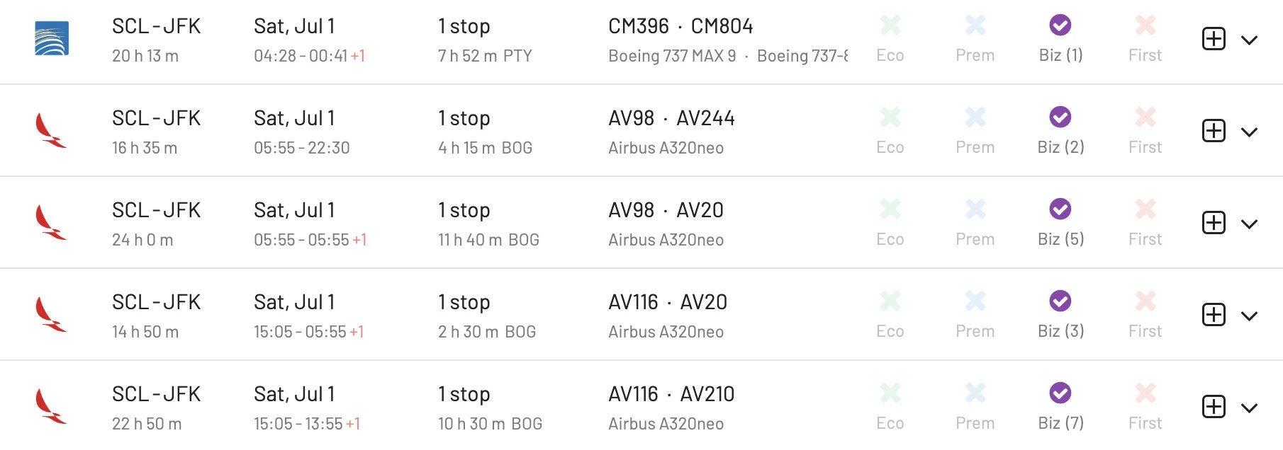LifeMiles Sweet Spots: Santiago or Buenos Aires to New York (AwardFares).