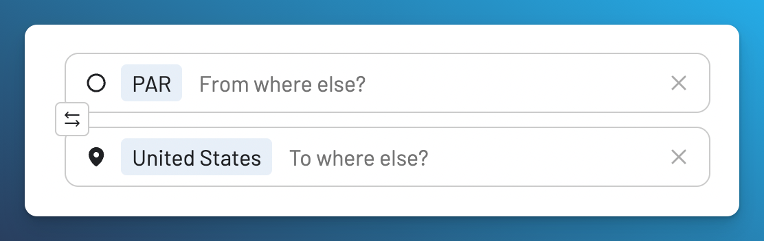Use the Paris metro area and the United States as broad route criteria for a Flex Alert.