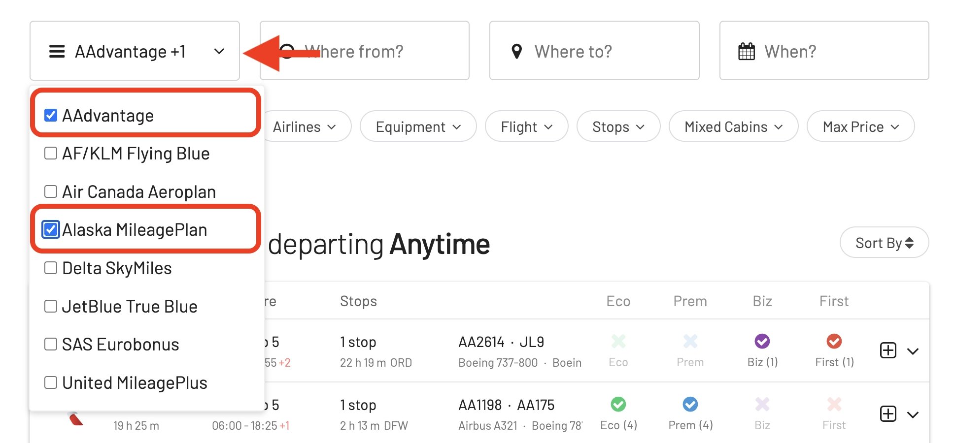 Find oneworld award availability using AwardFares
