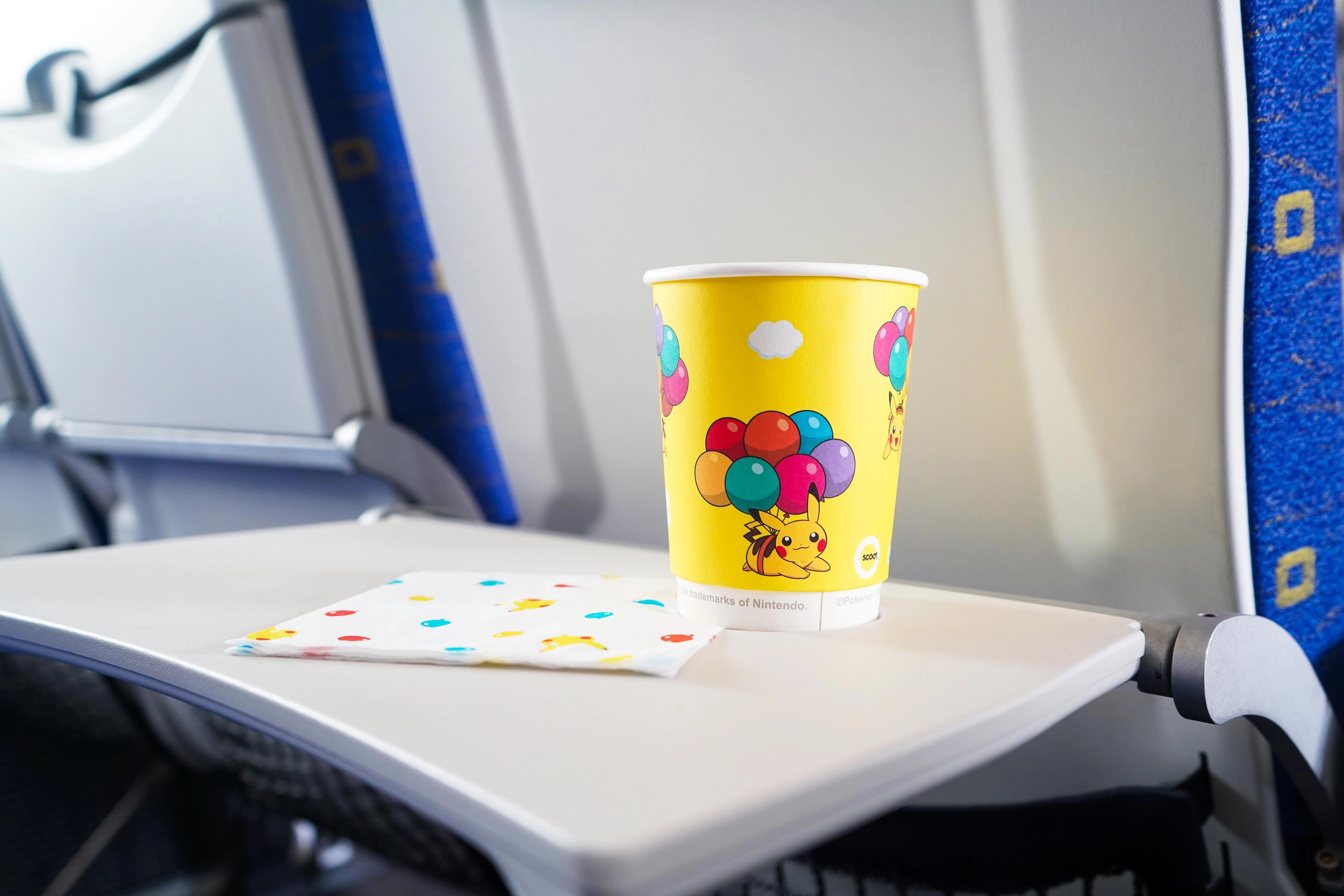 Pokémon-themed in-flight items and aprons.