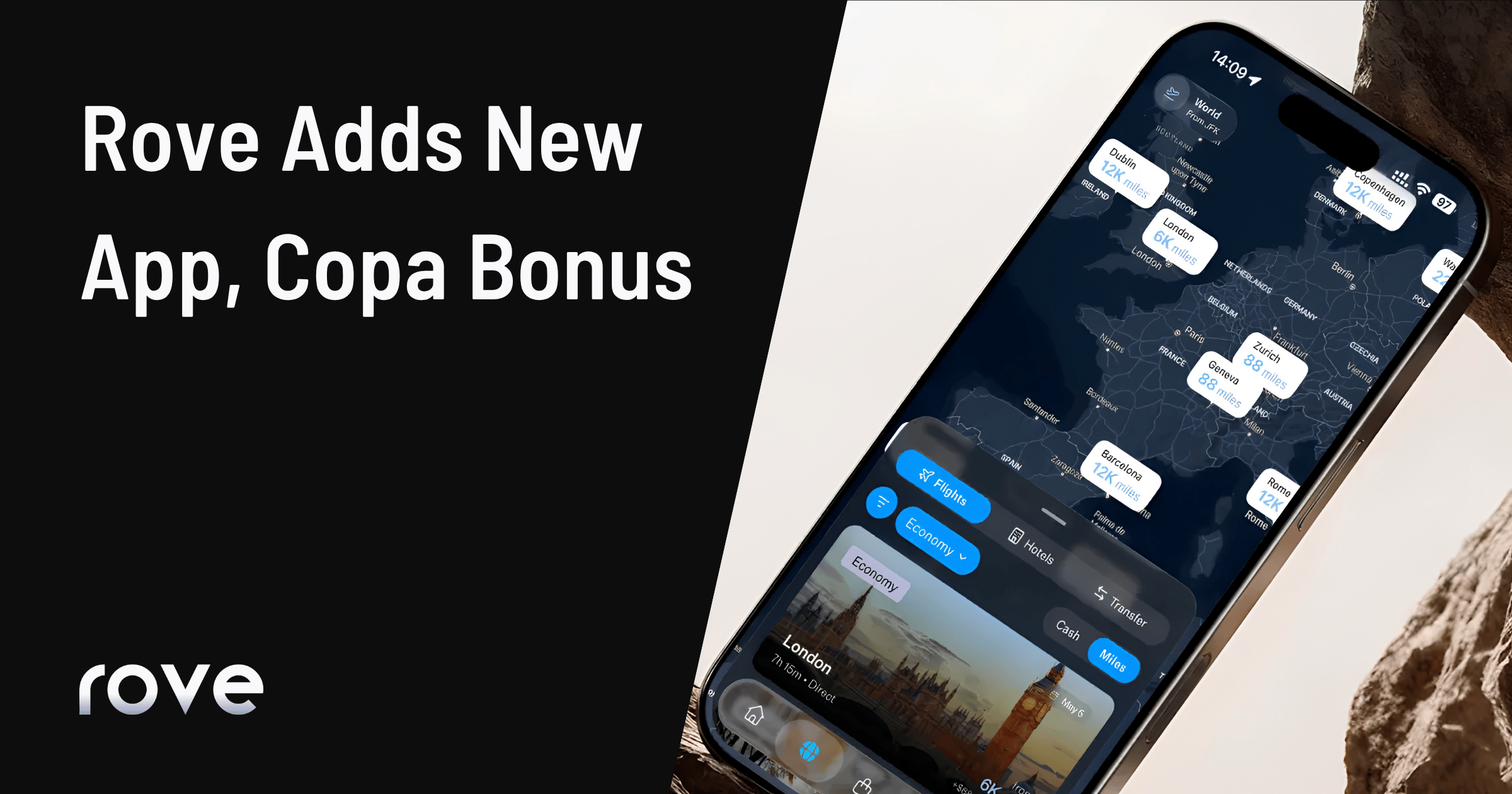 Cover image for Rove Adds an App, Dining, and a 40% Copa Transfer Bonus