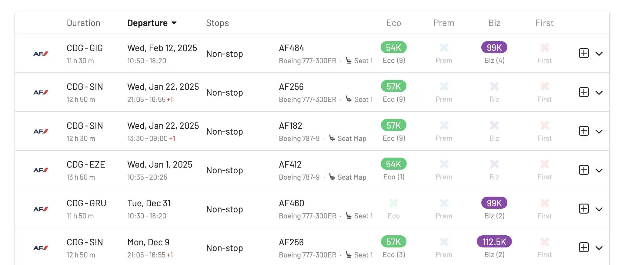 EuroBonus sweet spots for the Amex 2 for 1 voucher with Air France