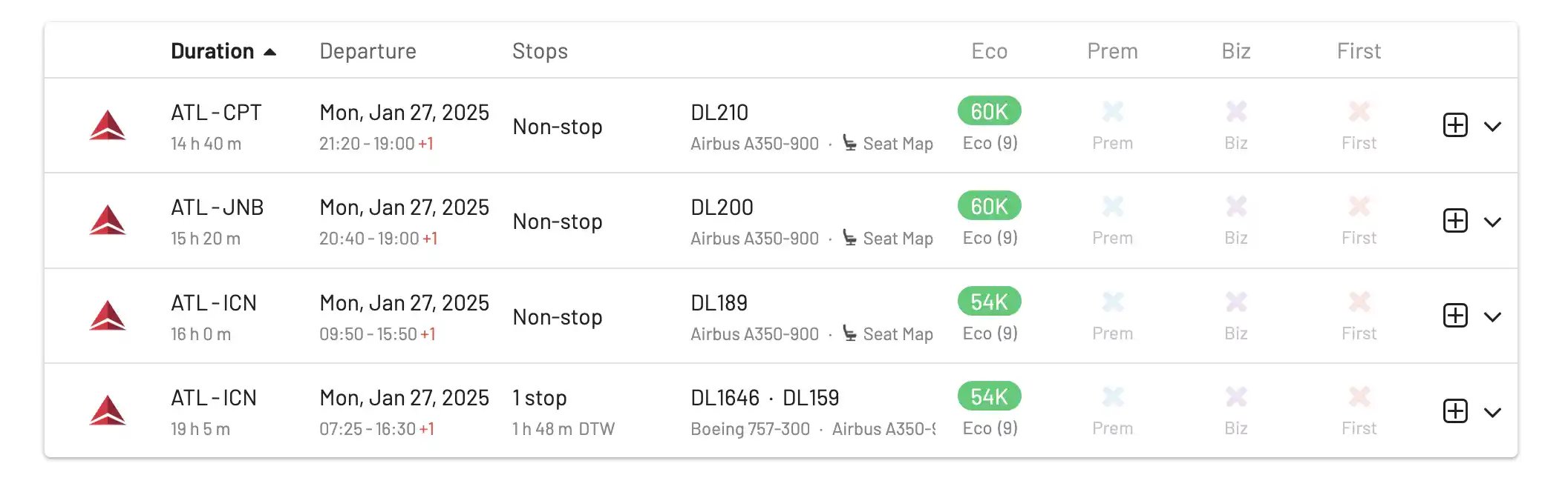 EuroBonus sweet spots for the Amex 2 for 1 voucher with Delta Air Lines