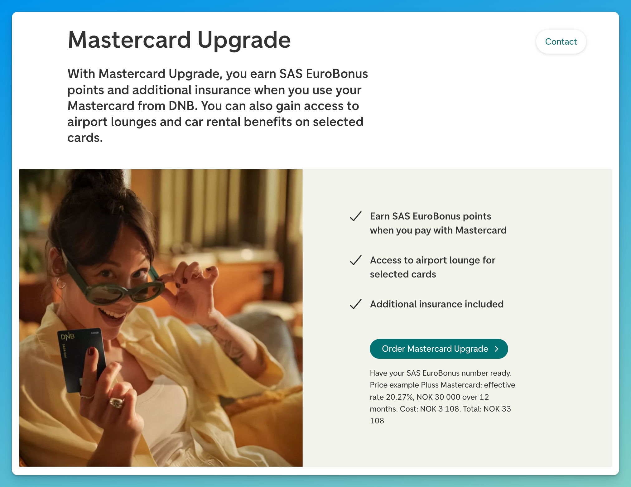 DNB SAGA Gold Mastercard available to eligible Norwegian banking customers