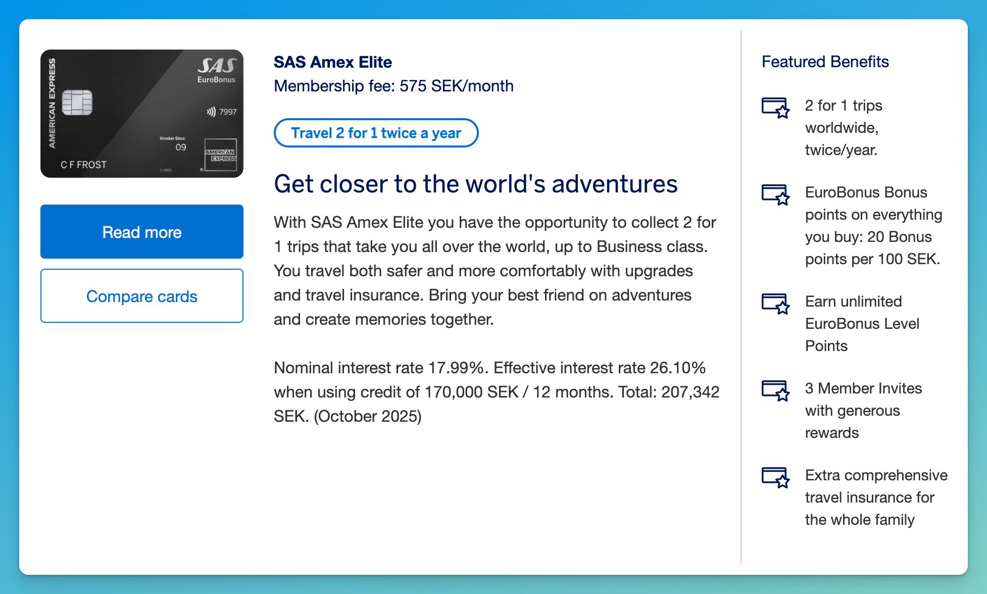 EuroBonus Amex Elite