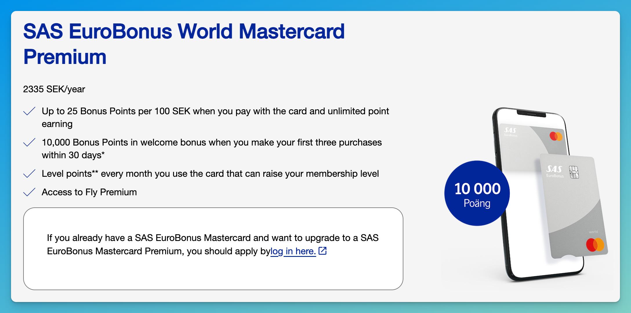 EuroBonus Mastercard Premium