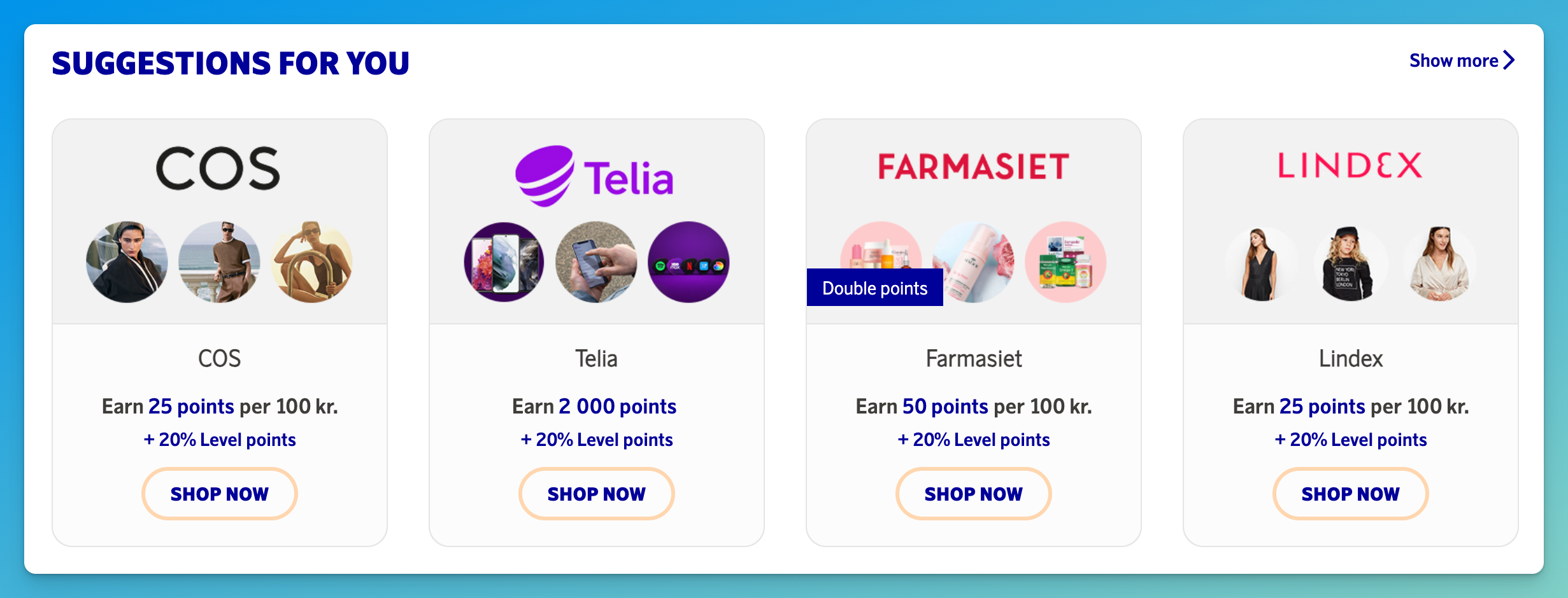SAS EuroBonus Online Shopping portal Level Points offer