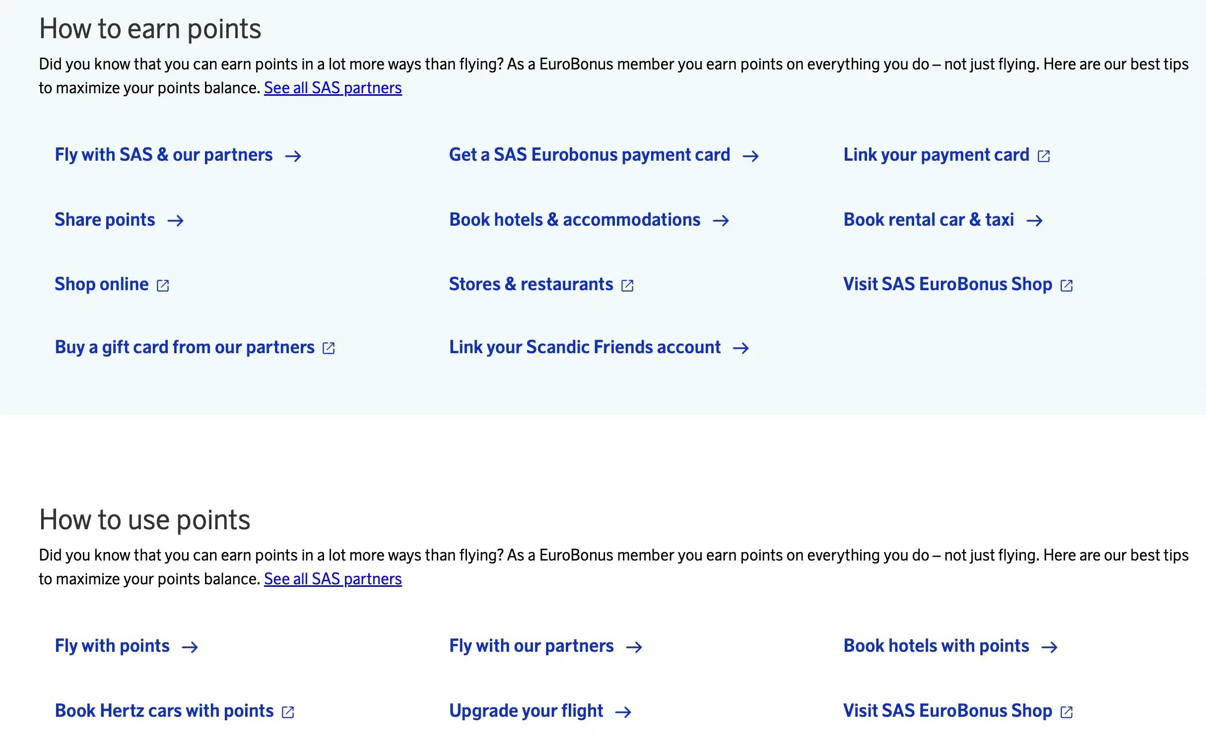 SAS new homepage under beta.flysas.com
