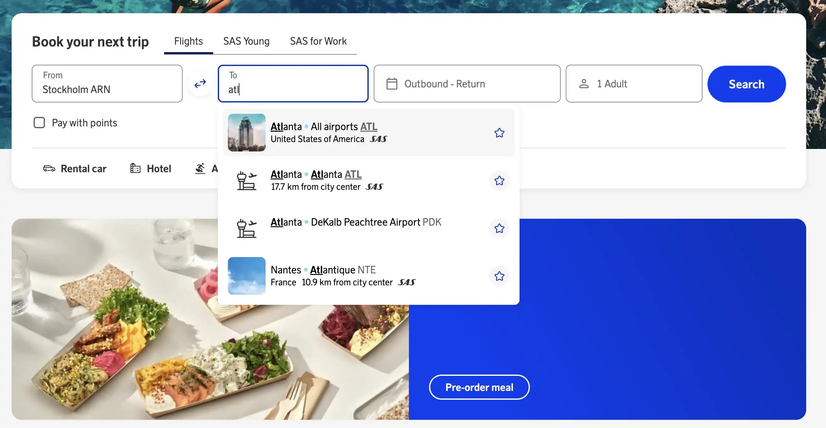 SAS new homepage under beta.flysas.com