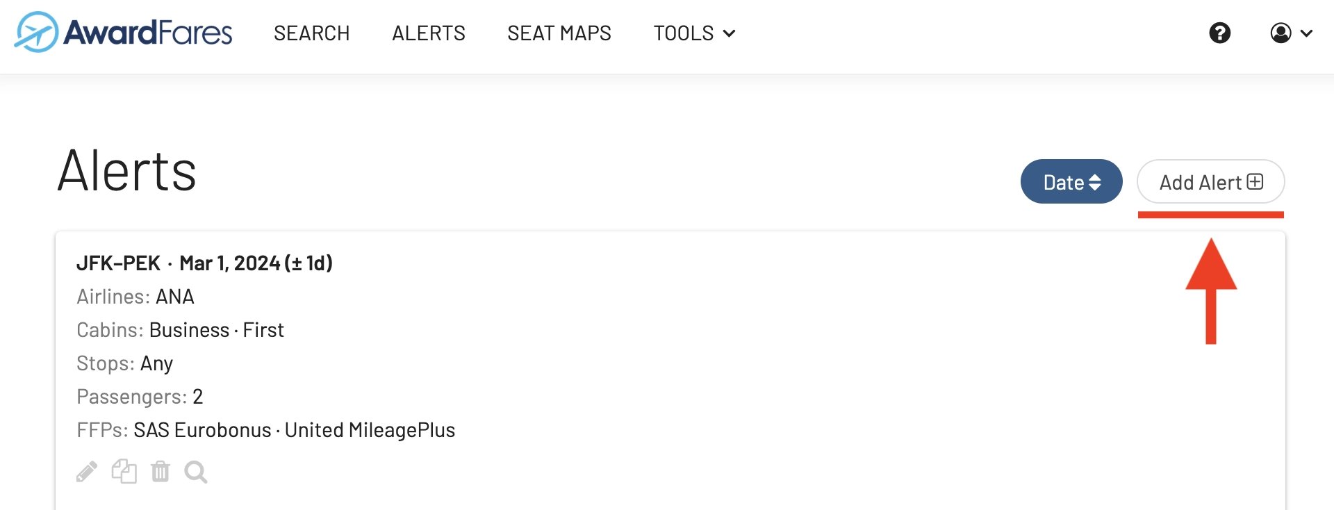SAS new route to Atlanta: Set up an alert with AwardFares.