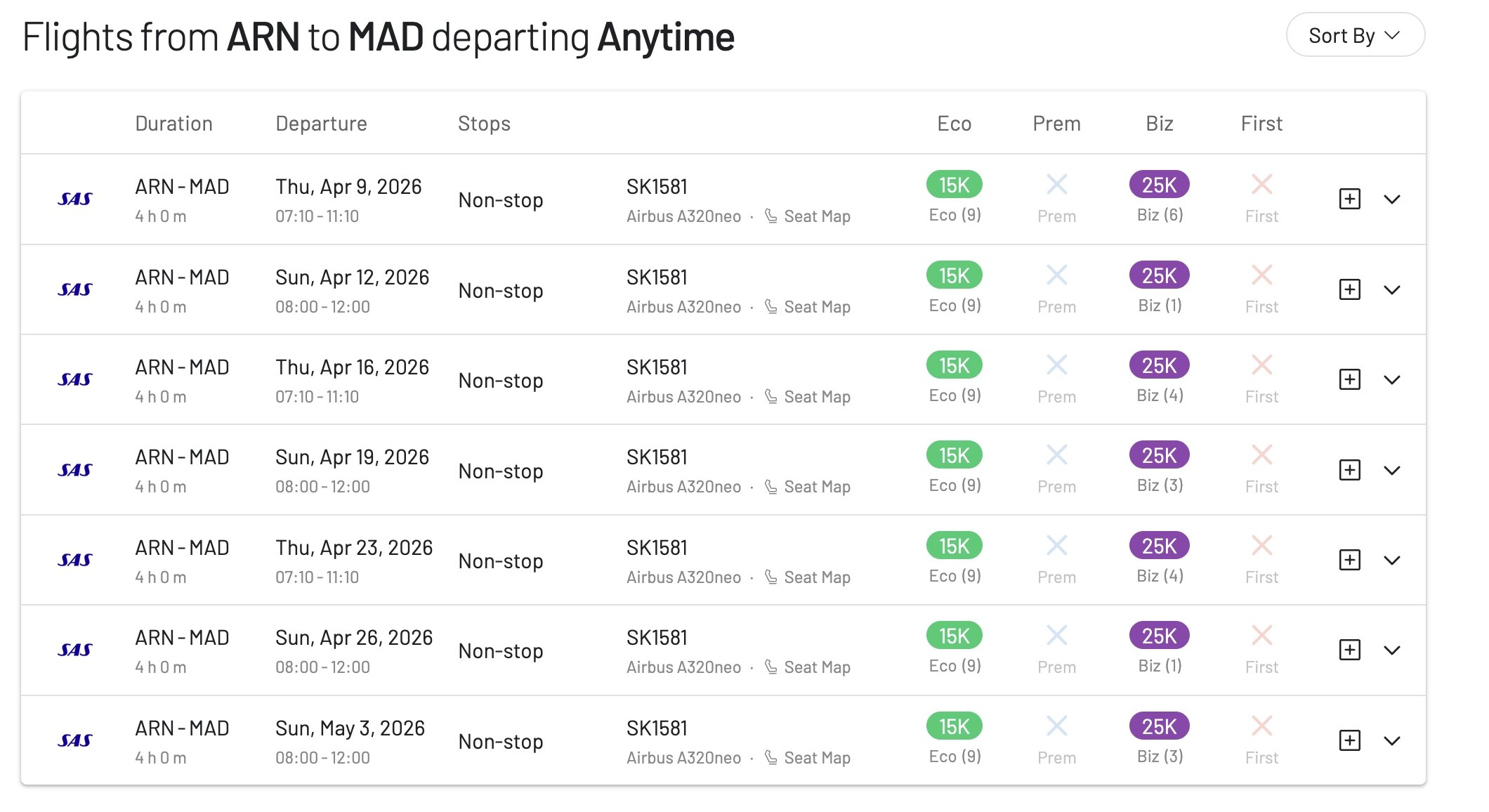 SAS will fly nonstop from Stockholm Arlanda to Madrid during Summer 2026