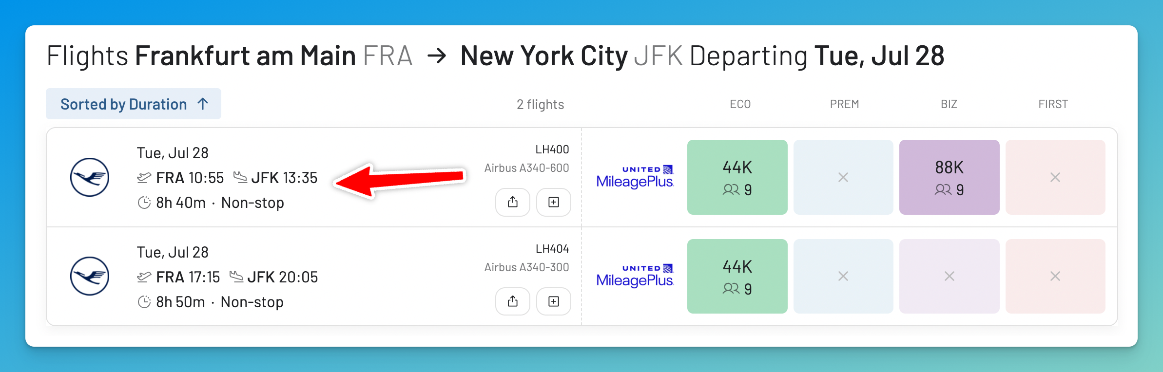 Open flight details.