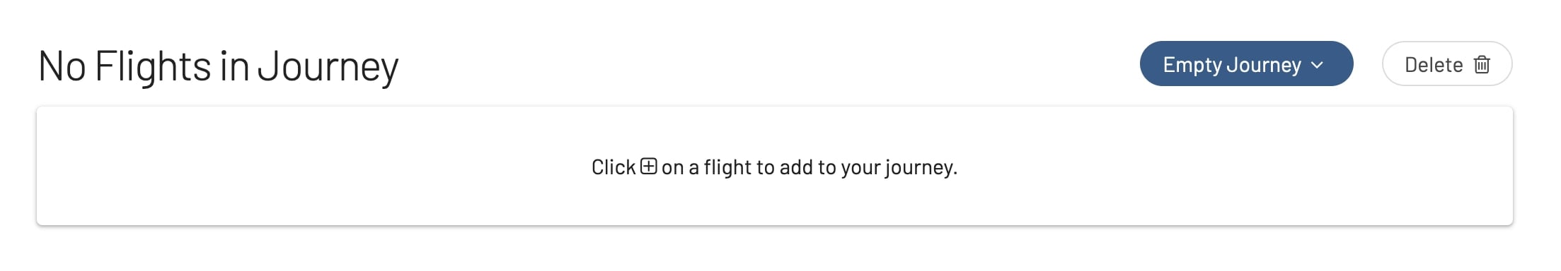 Empty Journey in Journey planner.
