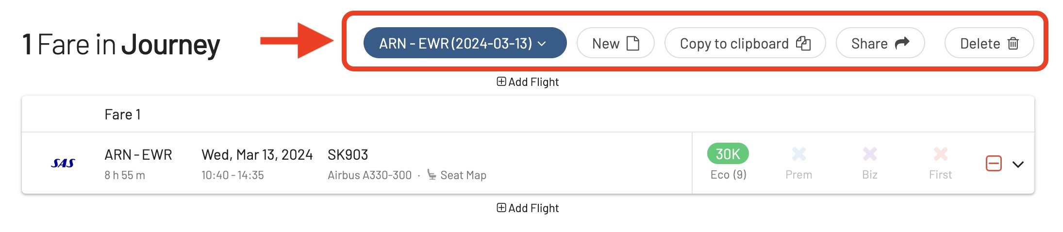 New UI of the Journey planner.
