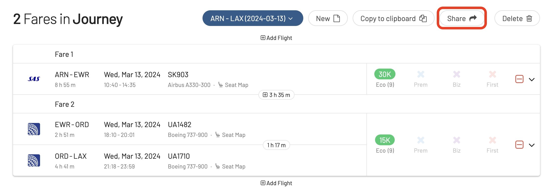 Empty Journey in Journey planner.