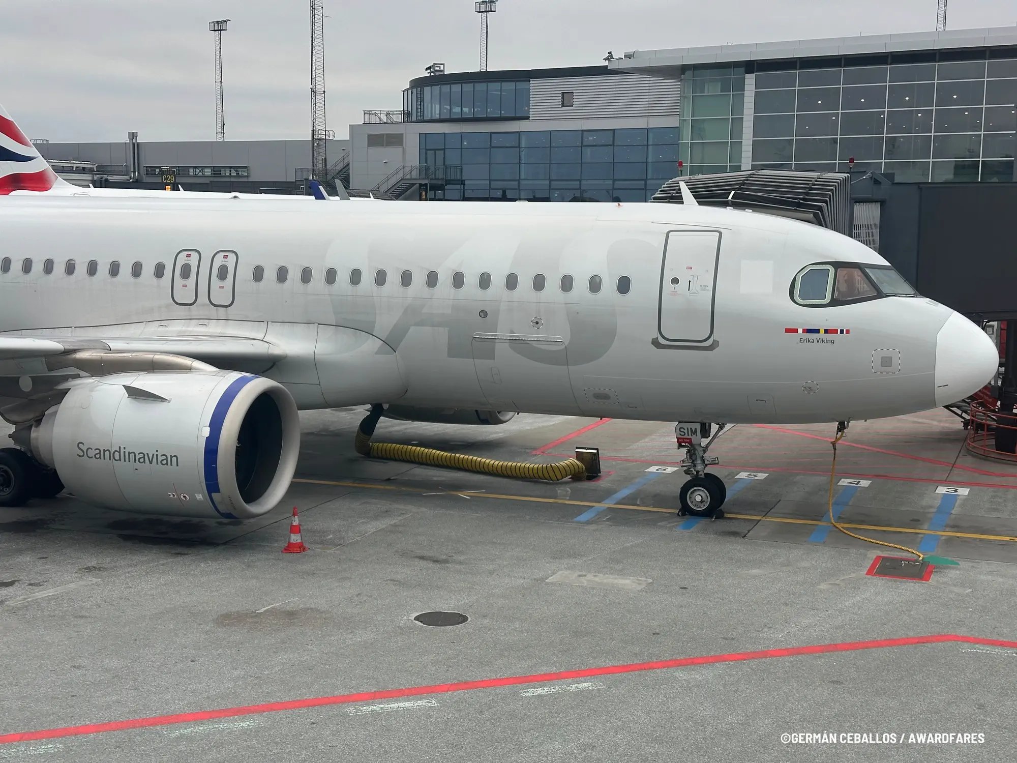 Scandinavian Airlines SAS A320neo Economy Class from London LHR to Copenhagen CPH