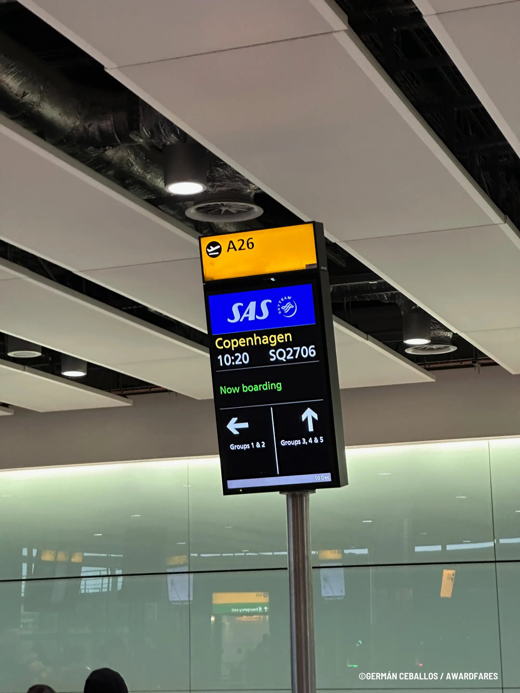 Scandinavian Airlines SAS A320neo Economy Class from London LHR to Copenhagen CPH