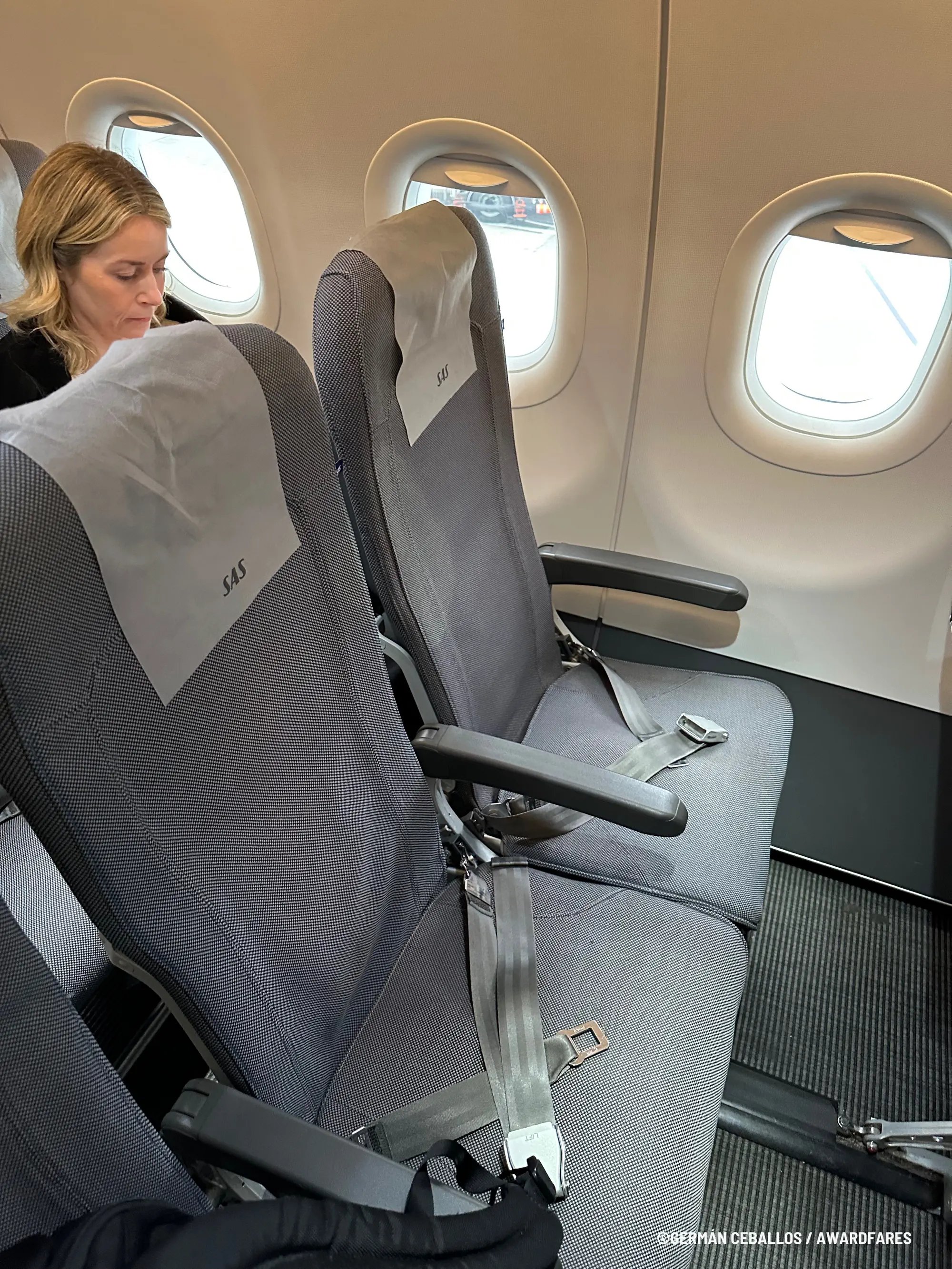 Scandinavian Airlines SAS A320neo Economy Class from London LHR to Copenhagen CPH