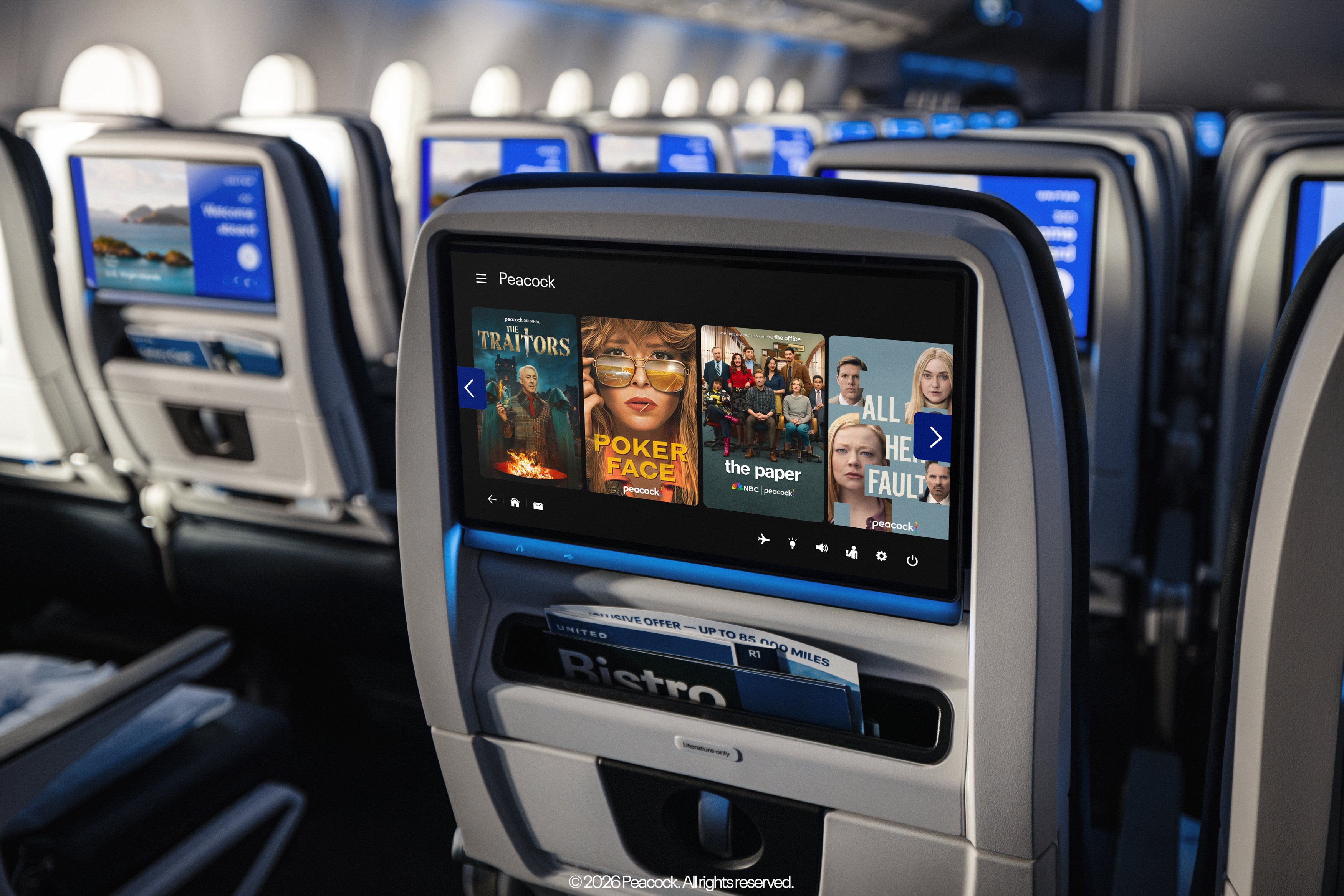 New Inflight Entertainment Channel on United: Peacock.