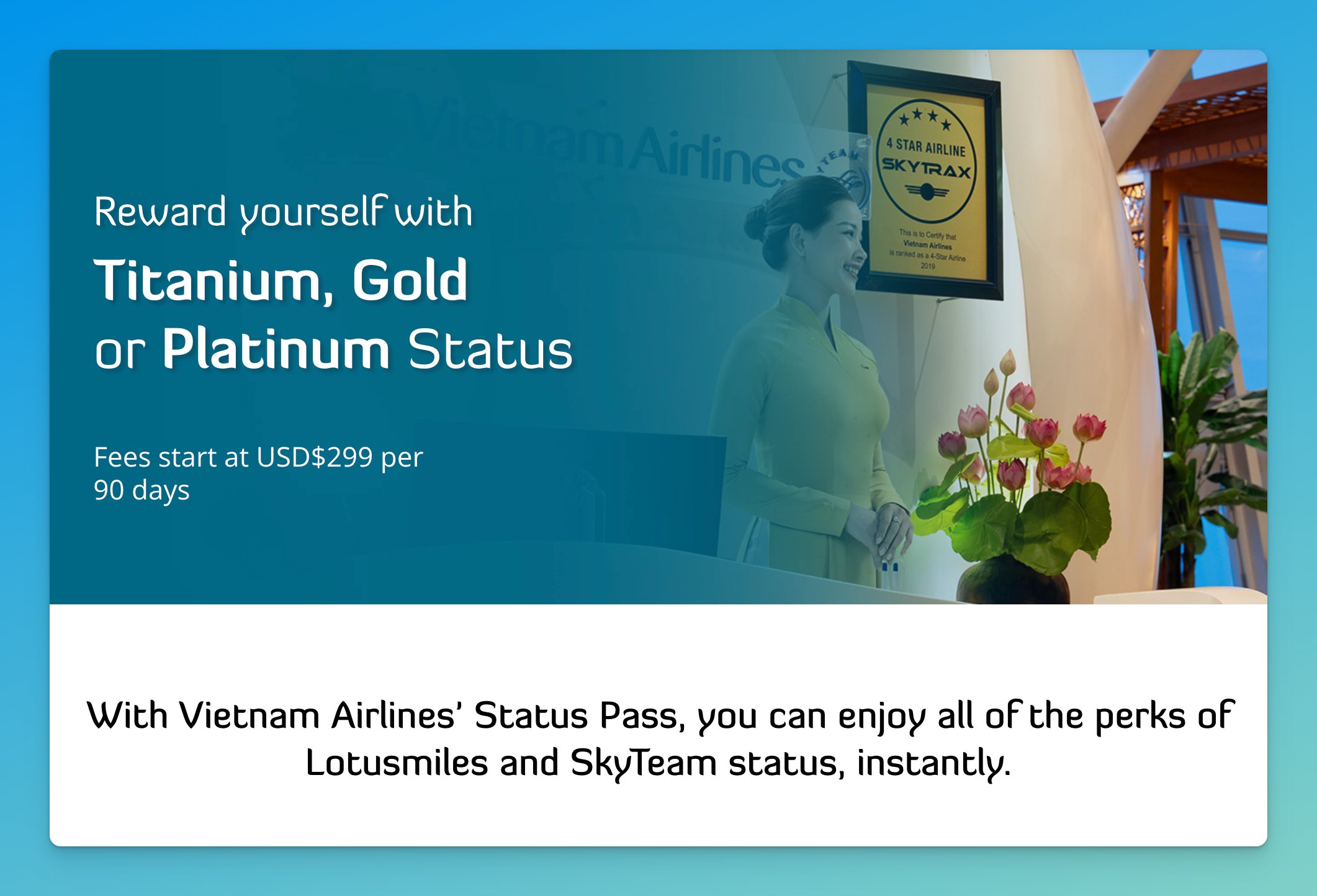 Vietnam Airlines Lotusmiles Status Pass tier pricing.