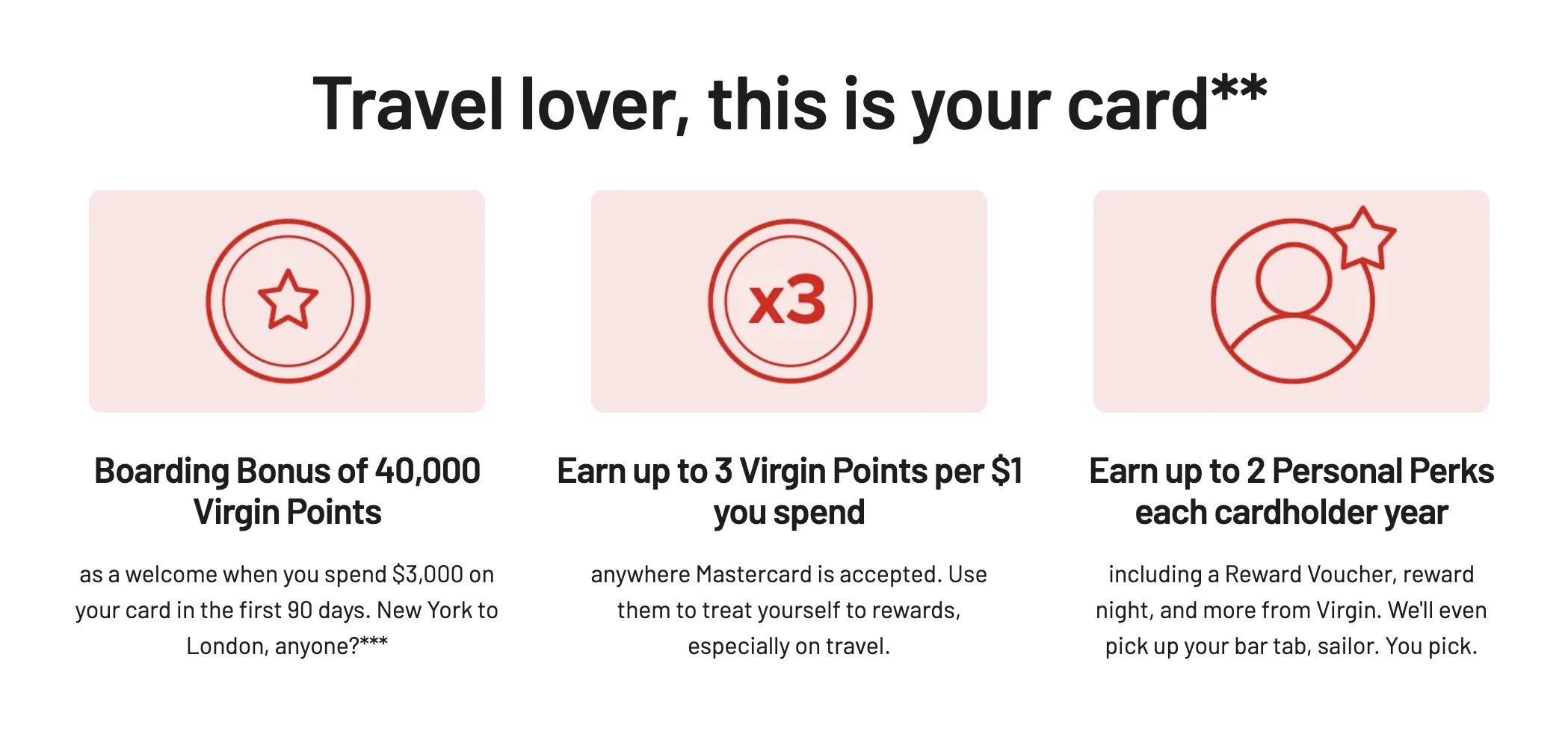 Virgin Red Mastercard. (US only)
