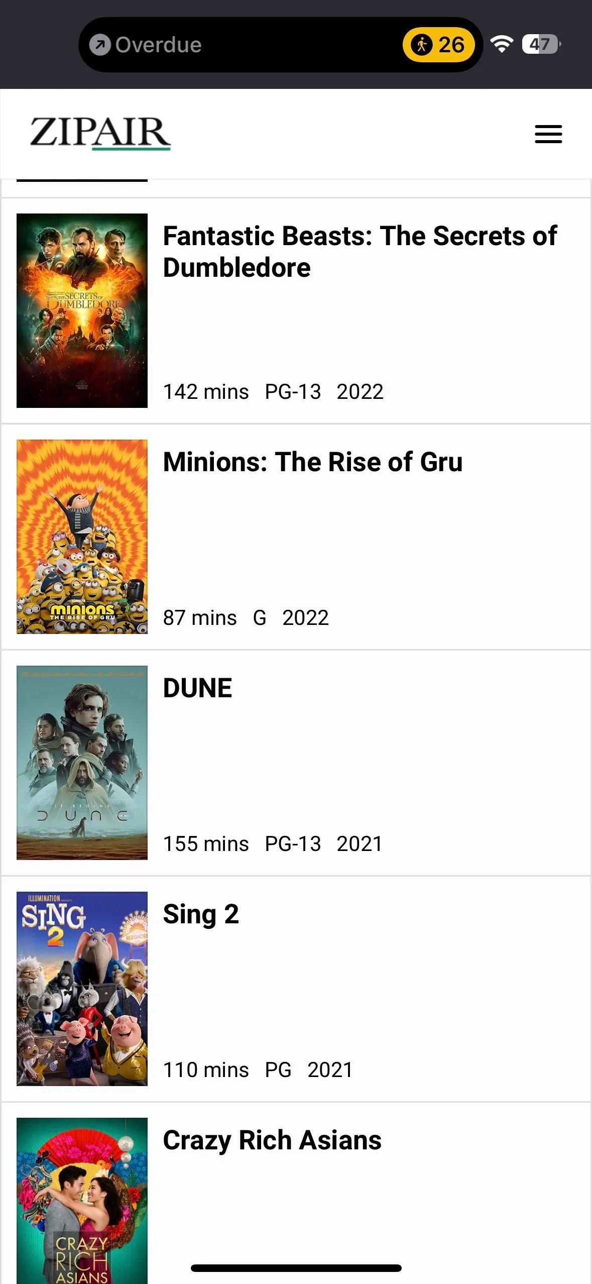 TV show selection available for streaming.