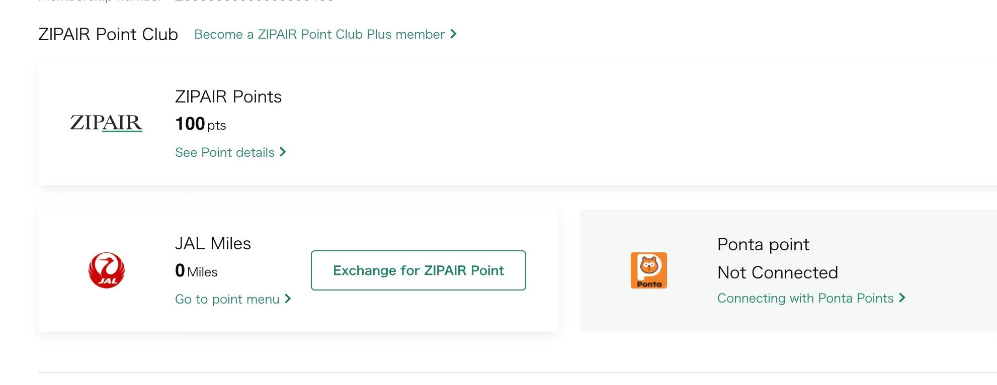 Promotional image for the ZIPAIR Point Club.